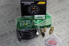 Aem X Series Oil Trans Water Temp Gauge Kit100-300f Blackblack 30-0302
