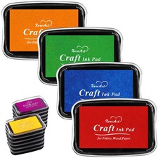 Large Finger Ink Pads for Washable Craft Ink Stamp Pads, 16 Color DIY for Sta...