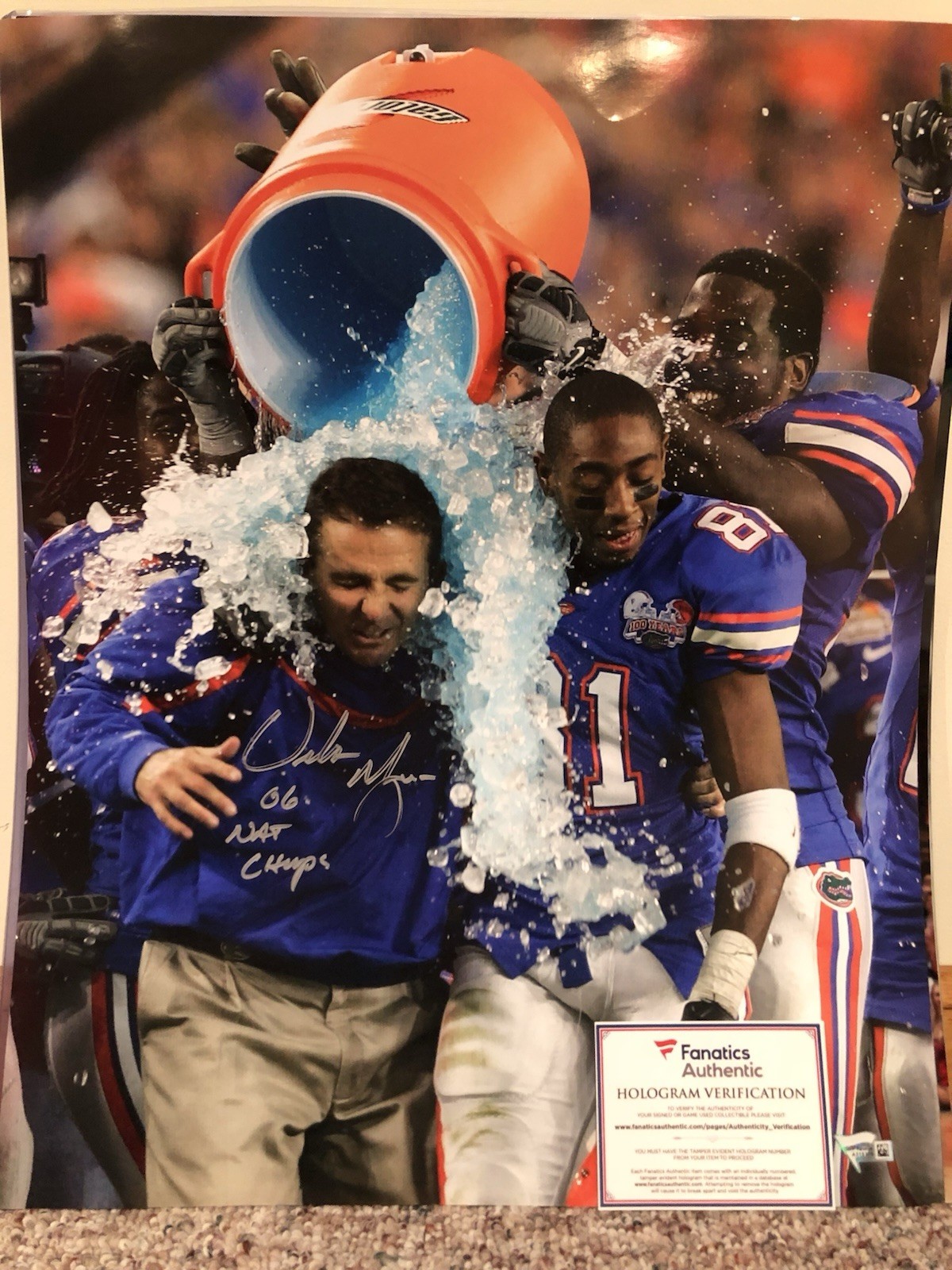 Urban Meyer Autographed Signed Florida Gators Auto 16x20 Photo Picture Fanatics 