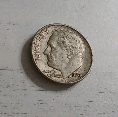 1956-D Roosevelt 90% Silver Dime ~ Free Shipping! #4