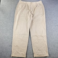 Polo Ralph Lauren Hammond Pants Mens 36x30 Beige Pleated Cuffed Vintage Cotton