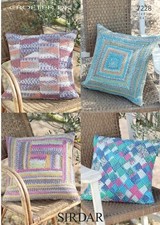Sirdar 7228 Knitting Pattern Cushion Covers in Sirdar Crofter DK