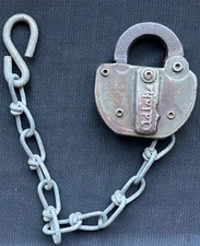Vintage Rare Adlake Railroad Padlock Lock w/No Key 
