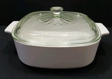 VTG Martha Stewart Everyday Corning Square Baking Dish Green Lid  2 Quart A 2 B