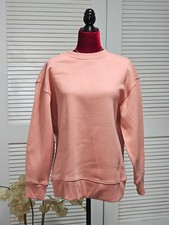 NWT Everlane Women's Coral Pink Cotton Merino Summer Crew Sweatershirt Sz S 1832