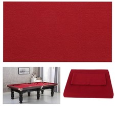 8' Pool Table Felt w/ 6 Cloth Strips, Pre Cut Billiard Red