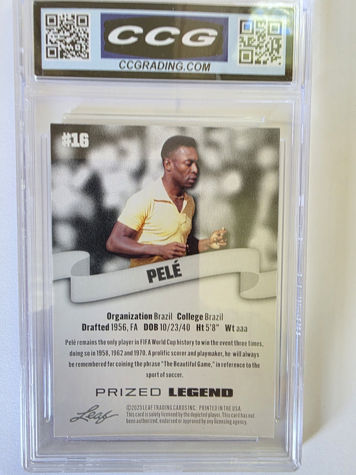 2023 Leaf Prized Legend #16 Pele GEM MINT CCG 10 view 2