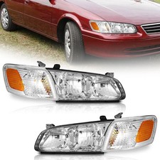 Pair Headlights Assembly For 2000-2001 Toyota Camry Chrome Headlampcorner Light Pair Headlights Assembly For 2000-2001 Toyota Camry Chrome Headlampcorner Light