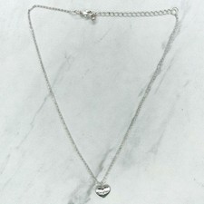 Silver Tone Daughter Heart Pendant Chain Link Necklace