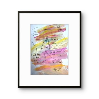 Abstract Figurative 9''x12''Original Acrylic Paper Pay No More TaxesHome Decor Art
