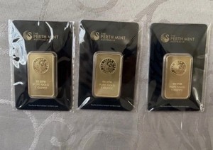 The Perth Mint Australia 1 Ounce Gold Bar 99.99% Pure Gold Bar Shape