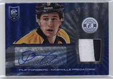 2013 Totally Certified Platinum Blue Prime Jerseys 7/25 Filip Forsberg Auto f0l