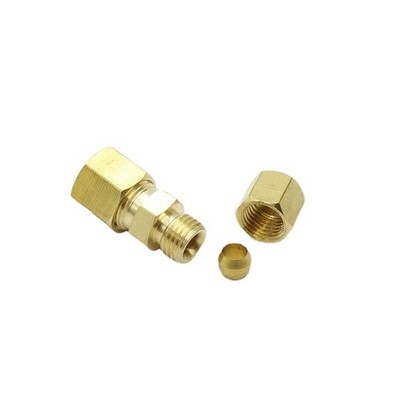 5 Pcs Brass Compression Fitting 3/16'' Tube OD X 1/4'' OD Union Reducer Connector