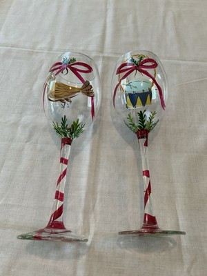 Twelve Days of Christmas Wine Glasses Set of Two by Block Basics