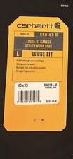 Carhartt BN0151-M Loose Fit Canvas Utility Work Pant 40X32 Mens B151-BLK NEW 