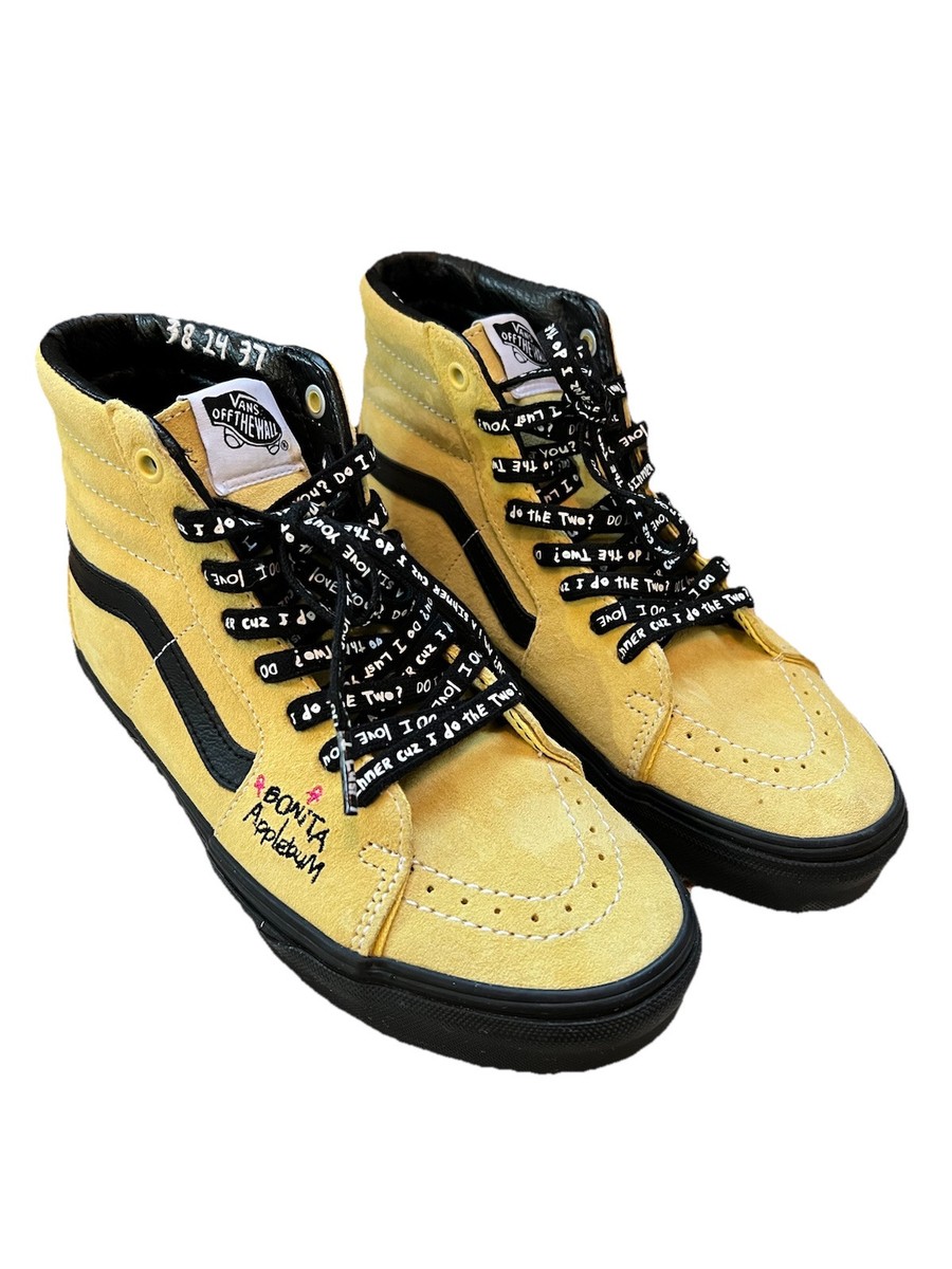 Vans Sk8 Hi Yellow Suede Mens Shoes Custom Artwork Bonita Applebum Size 8 A Tribe Called Quest X Sk8 Hi  main image 4