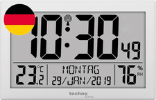 Technoline Digitale Funkwanduhr WS8016 Mit Großer Anzeige – DCF77, Datum, Wochen