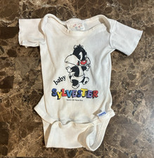 Vintage 1995 Baby Looney Tunes Baby Sylvester Onesies USA Made