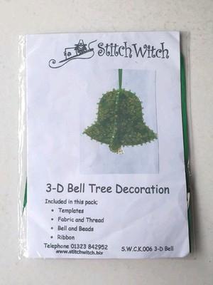Stitch Witch Make a 3D Bell Baumschmuck Set Vorlagen, Stoff, Perlen