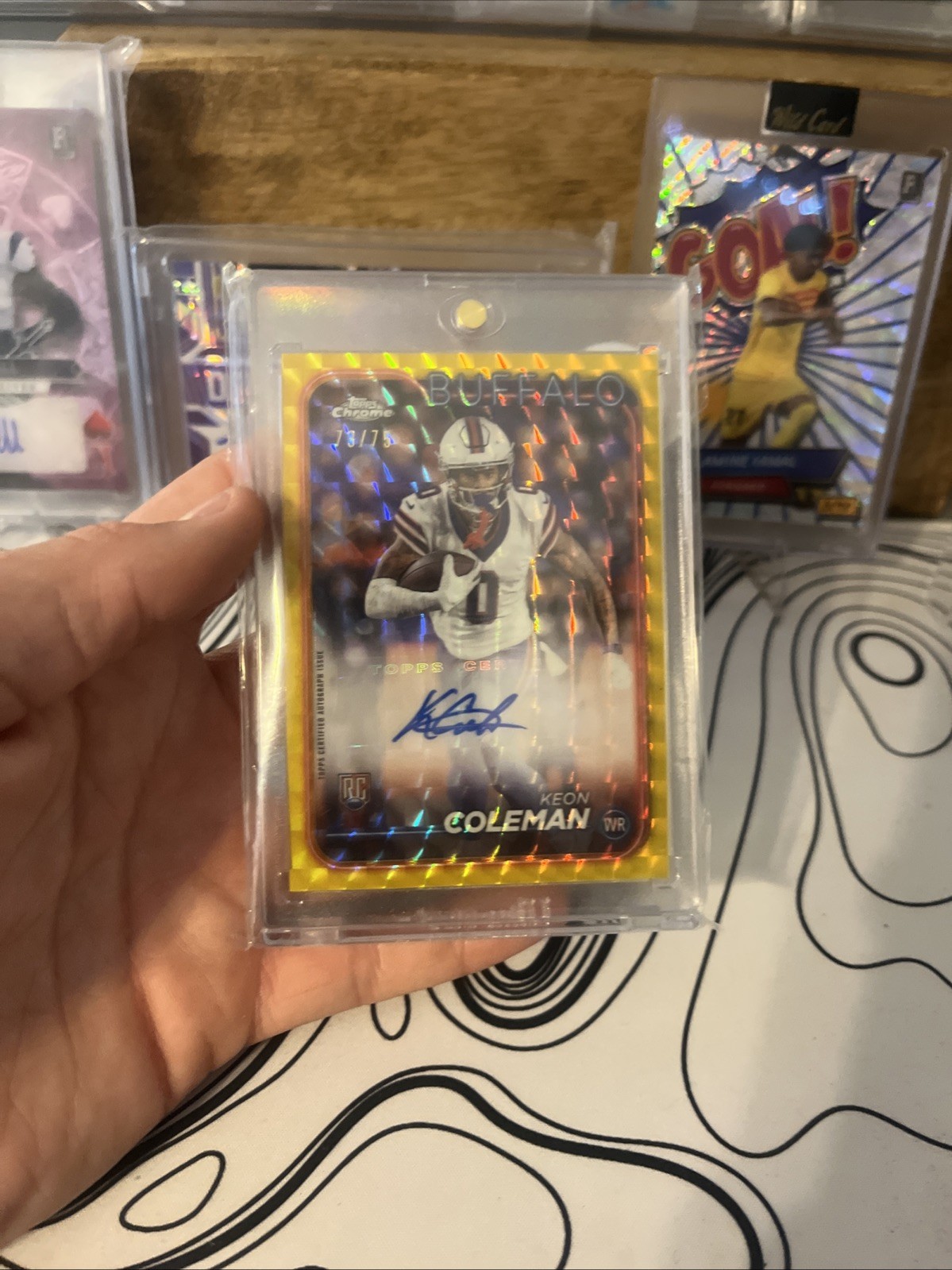 2024 Topps Chrome - Rookie Auto. Keon Coleman #RA-KCO Gold Wave Refractor /50
