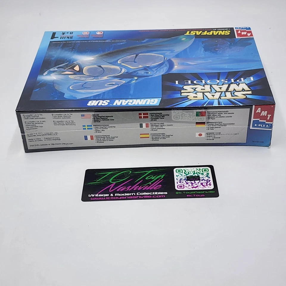 Vintage Star Wars Episode 1 Gungan Sub Snapfast AMT/ERTL 1:48 Model Kit - Sealed - Image 4 of 4