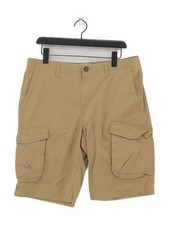 Timberland Men's Shorts W 34 in Tan Cotton with Elastane, Polyester Cargo