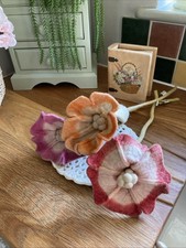 Vintage Filz Blumen 3 Artikel gebraucht