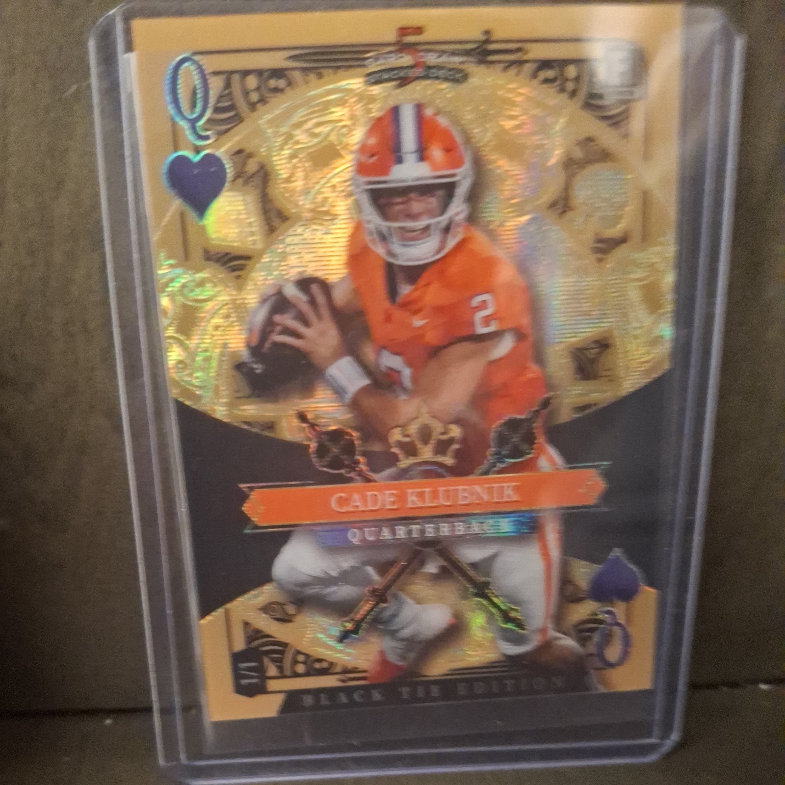 2026 Wild Card Cade Klubnik Black Tie Edition Gold Holographic Clemson ...
