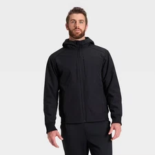 Men's Soft Shell Fleece Jacket - All In Motion Black L