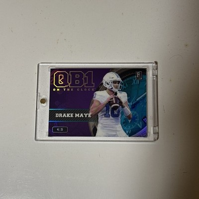 2023 Wild Card Drake Maye QB1 On The Clock 4/5 purple back With Teal Watch RC
