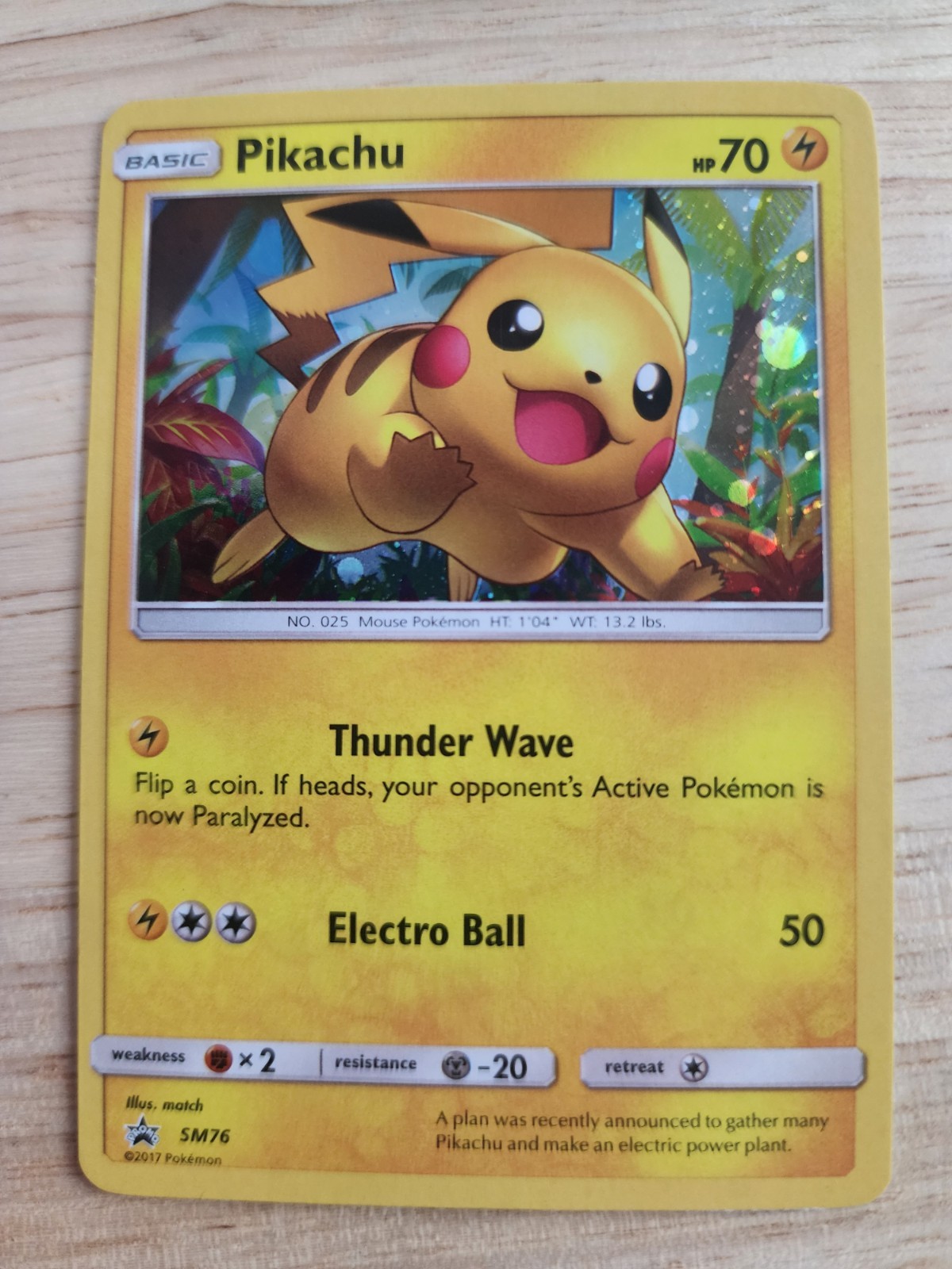 Pikachu SM76 Shining Legends Holo Black Star Promo Pokémon Card NM