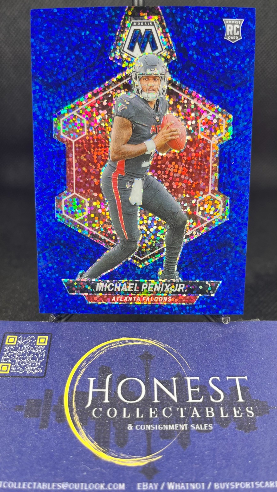 Michael Penix Jr. /96 (RC, SP) - 2024 Panini Mosaic Blue Sparkle Prizm RC #308