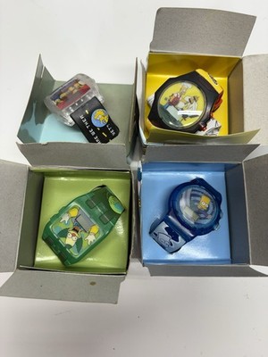 Vintage 1990s Simpsons Talking Watch Lot Bart Homer Krusty Maggie w/ Boxes
