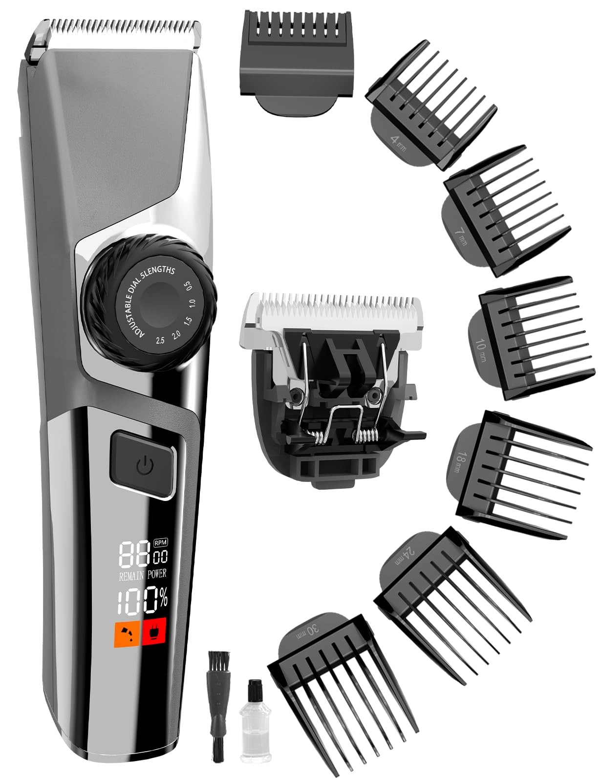 Men's Cordless Hair Clippers with Extra Blades for Professional Grooming-image