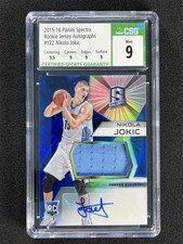 2015-16 Panini Spectra Nikola Jokic #122 RC Jersey Patch Auto RPA CSG 9/10