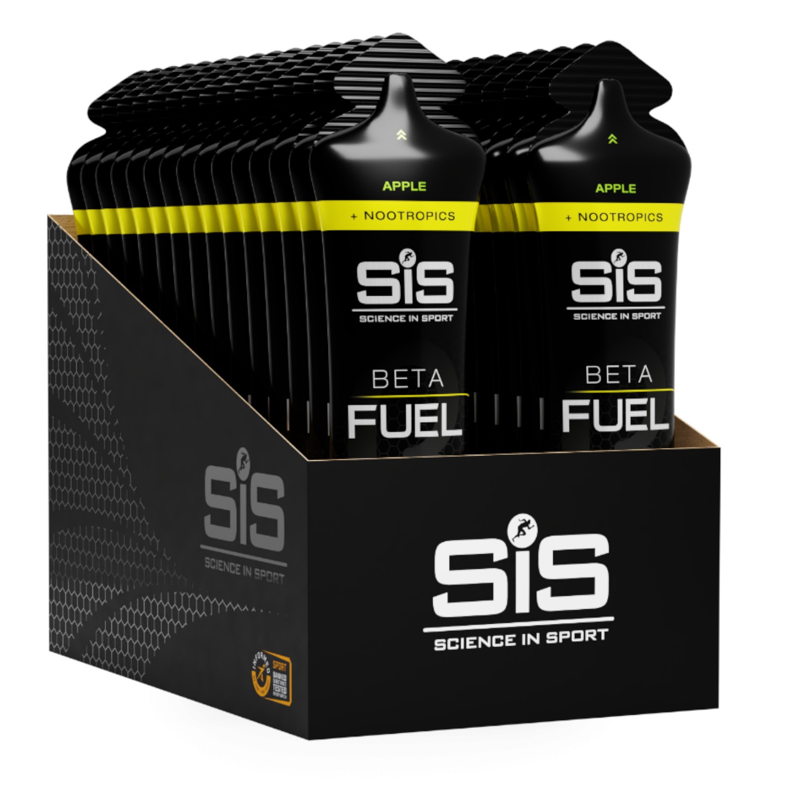 SIS Beta Fuel +Nootropics Apple 60ml Sports Energy Gel Box of 30