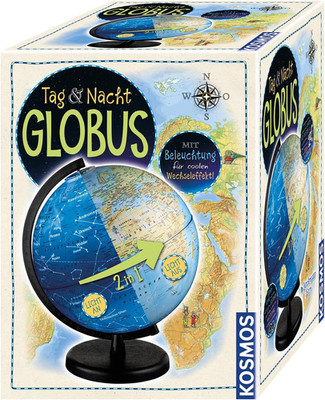 KOSMOS Tag & Nacht Globus 26Cm Mit Beleuchtung | Globus Für Kinder Ab 7 Jahren,