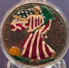 2000 1 OZ Silver Dollar Painted Walking Liberty American Eagle Coin. Coin Only!