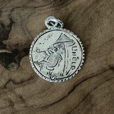 1800s Love Token Name UNCLE Mushroom Frog Pipe Engraved Silver Coin US 1891