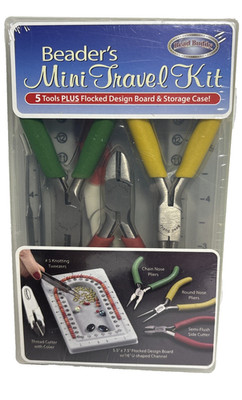Bead Buddy Beaders Mini Travel Kit 5 Tools Design Board Case