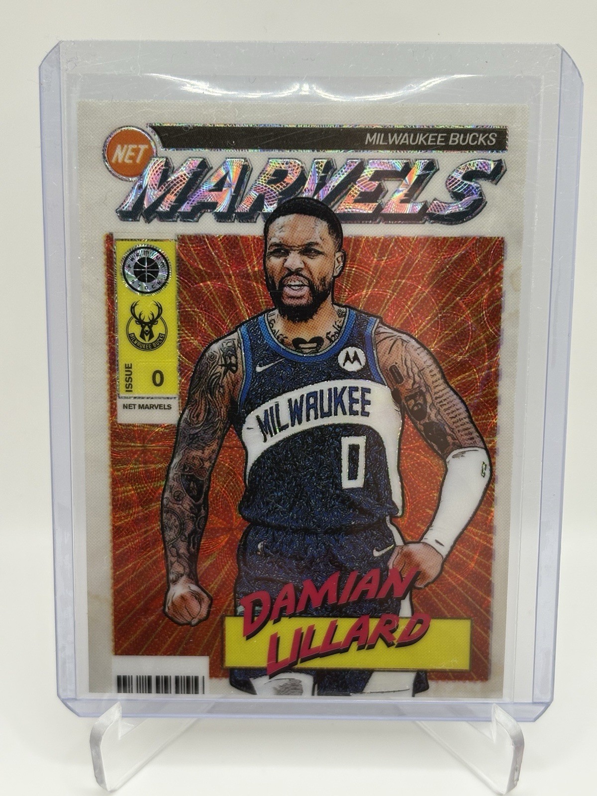 2023-24 Panini NBA Hoops Premium Stock Net Marvels Damian Lillard Case Hit SSP