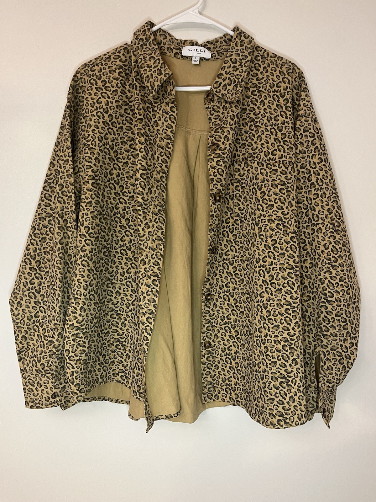 Gilli Leopard Print Button Front Shacket JacketWo… - image 2