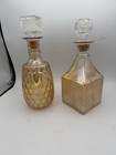 Set 2 Vintage OLD FORESTER  Iridescent Carnival Glass Whiskey Bottle Decanters — photo 5