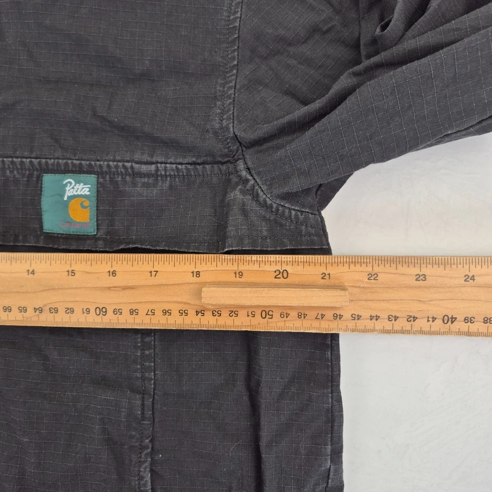 CARHARTT Patta Chaqueta Mediana Negra Hombres Bolsillos 100% Algodón... - Imagen 3 de 4