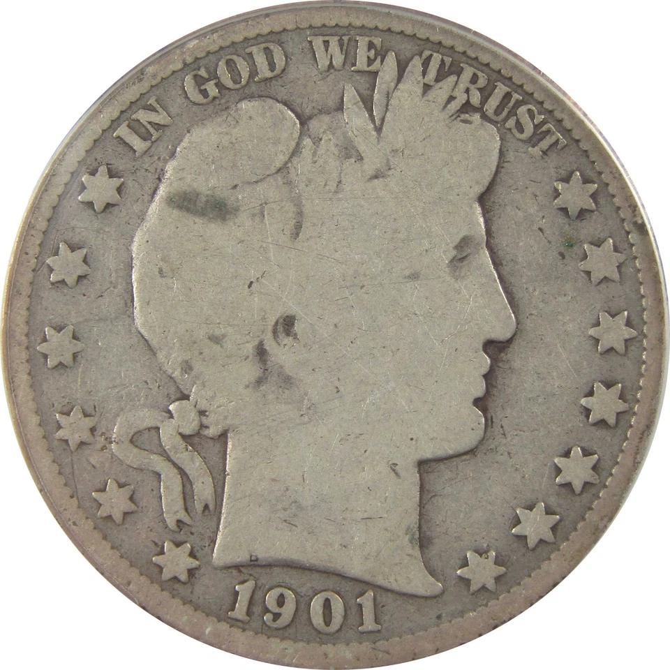 1901 S Barber Half Dollar G 6 ANACS Silver 50c Coin SKU:I22230 - Image 3 of 4