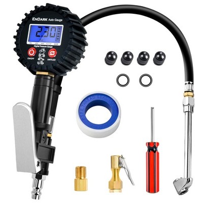 Reifendruckmesser, Reifendruckfüller, Digital, Manometer, Reifenfüller bis 20...