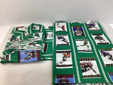 Vintage NFL 1989 Football Teams Bed Sheets Twin Flat All Teams Green