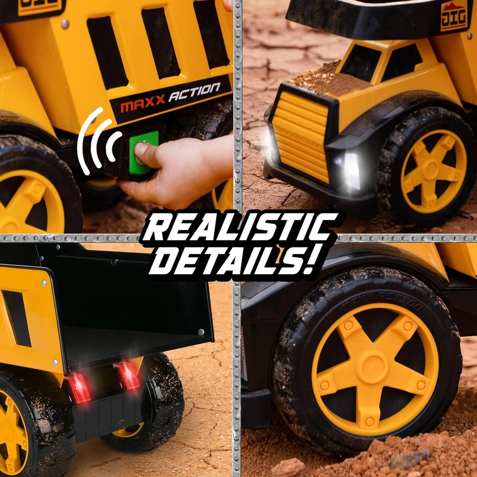 Maxx Steel Classics Mighty Dump Truck - Made with Steel & Sturdy Plastic, Yello - Image 4 of 4