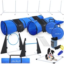 MiMu Customizable Dog Agility Training Equipment and Agility Course with Tunnels
