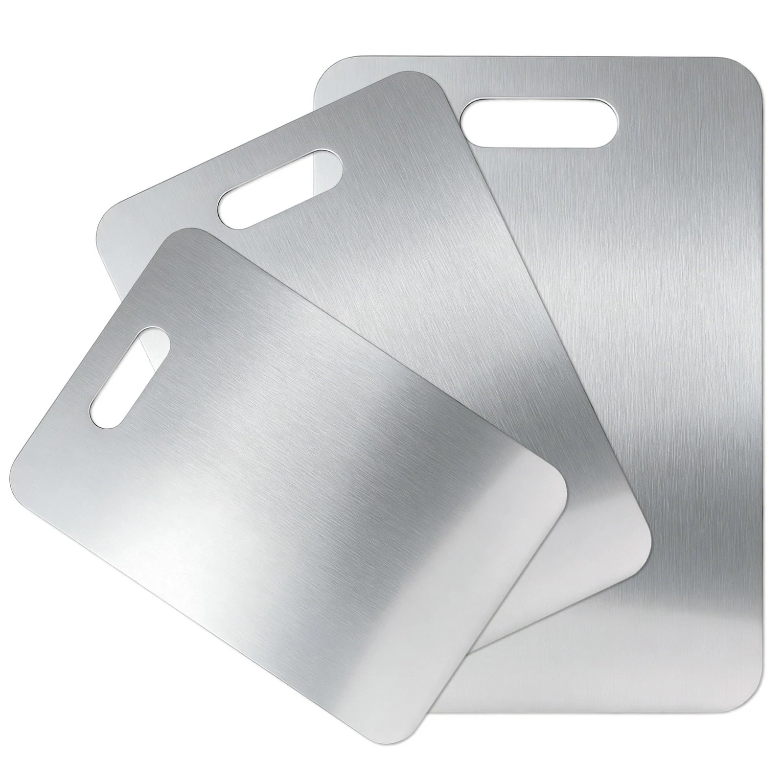 3 Pcs Stainless steel Cutting Board,Easy to clean,Upgrade Double-sided Board ...